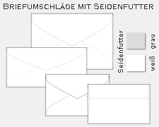 Seidengef&uuml;tterte Briefumschl&auml;ge f&uuml;r Einladungen und Gl&uuml;ckw&uuml;nsche
