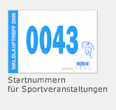 Startnummer für Sportveranstaltungen im Freien