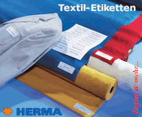 Textiletiketten für die Kennzeichnung von Textilien und als Namensschilder einsetzbar
