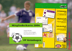 Papier & mehr Anwendungsberatung - Mitgliedskarten für Sportvereine preiswert selber drucken
