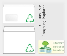 Recycling-Briefumschläge zu 100 % aus Recyclingpapier