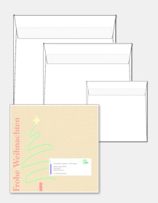Quadratische Briefumschläge für die Weihnachtspost