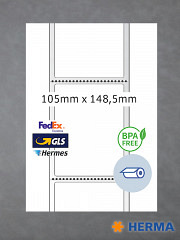 Thermodirektetiketten 105 x 148,5 mm - perforiert
