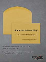Stimmzettelumschläge DIN C6 gelb - mit Druck