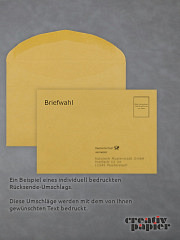 Rücksendeumschläge S0 120 x 176 mm gelb - mit Druck