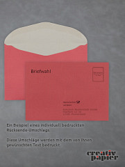 Rücksendeumschläge S0 120 x 176 mm rot - mit Druck
