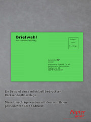 Rücksendeumschläge S0 120 x 176 mm grün individuell bedruckt