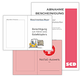 Urkunden, Zertifikate und Ausweise, die dokumentenecht sein müssen