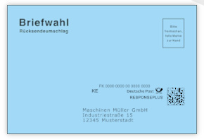 Rücksendeumschläge mit Matrixcode