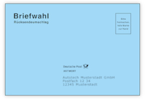 Rücksendeumschläge mit Antwortlogo