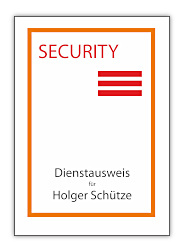 Dienstausweis für ein Sicherheitsunternehmen