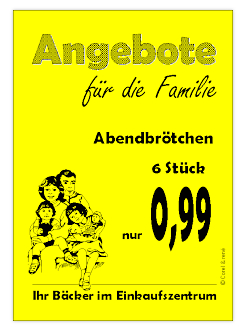 Druckbeispiel - Handzettelwerbung eines Backshops