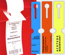 Vorgedrucktr Schlaufenetiketten erleichtern die Organisation