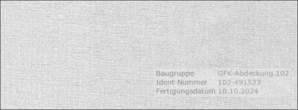 Individuelle Kennzeichnung von GFK-Bauteilen