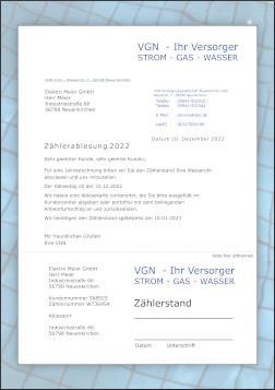 Vorperforierte Papiere für die Abrechnung von Strom- und Wasserverbrauch