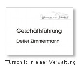 Druckbeispiel - T&uuml;rschildfolien