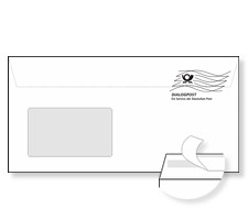 Haftklebende Fenster-Briefumschläge für den Dialogpost-Service der Deutschen Post AG