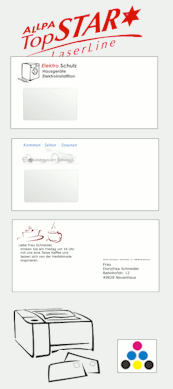 Mit Laserdruckern bedruckbare Briefumschläge