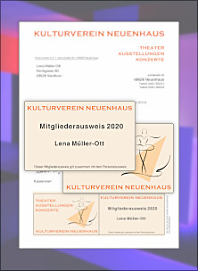 Briefbogen mit integrierten Mitgliederausweisen