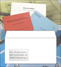 Briefumschläge zur Durchführung von Briefwahlen