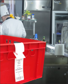 Schlaufenetiketten für ein Kühllager