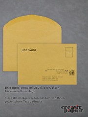 Rücksendeumschläge S0 120 x 176 mm gelb - mit Druck