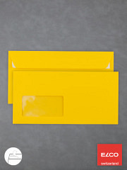 Farbige Fenster-Briefumschläge DIN C6/5 goldgelb
