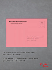 Rücksendeumschläge S0 120 x 176 mm rot individuell bedruckt